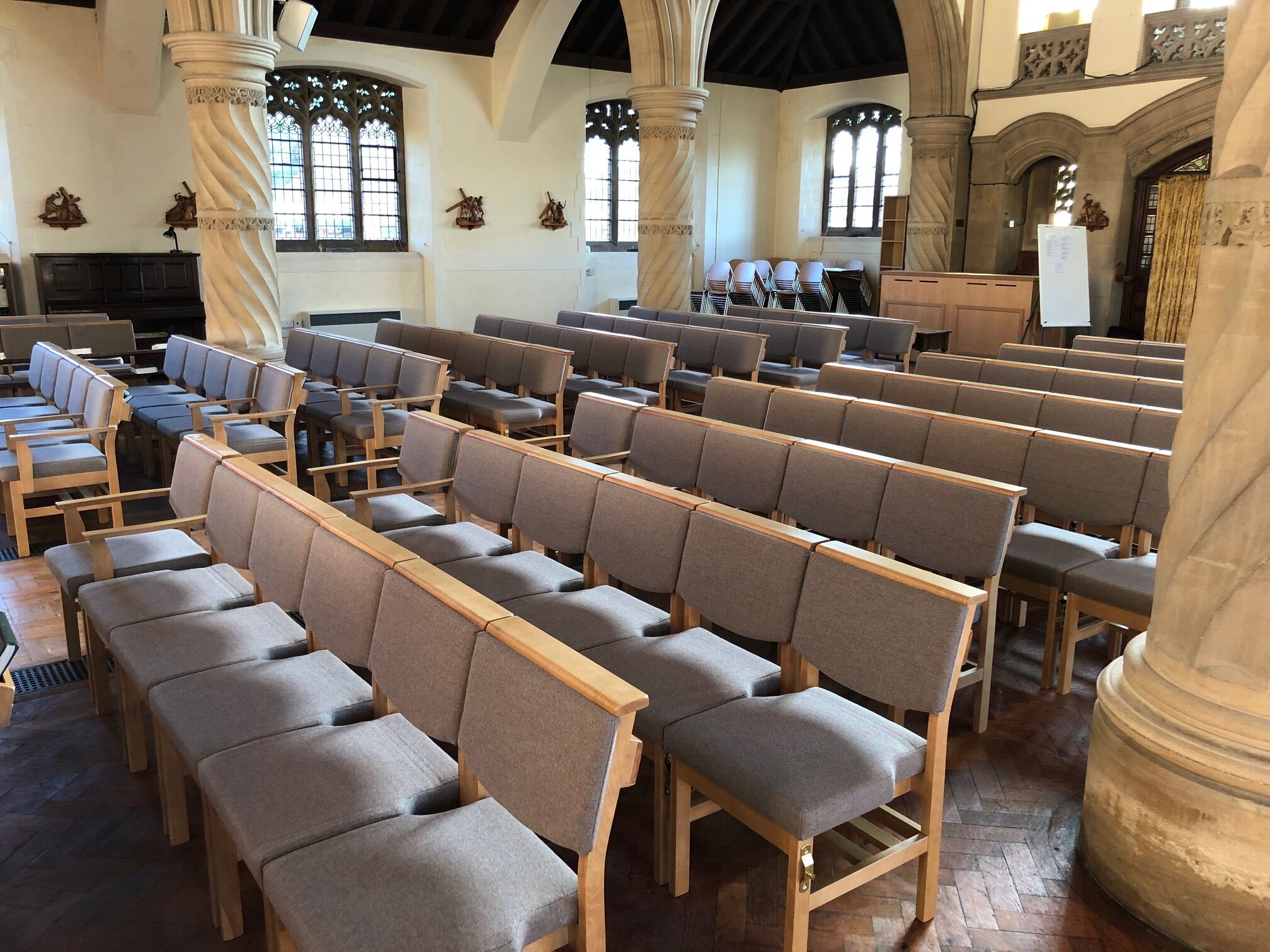 Stacking Wooden Chapel and Church Upholstered Bench Chair | All By Material | A1BS Stacking Wooden Chapel and Church Upholstered Bench Chair | All By Material | A1BS