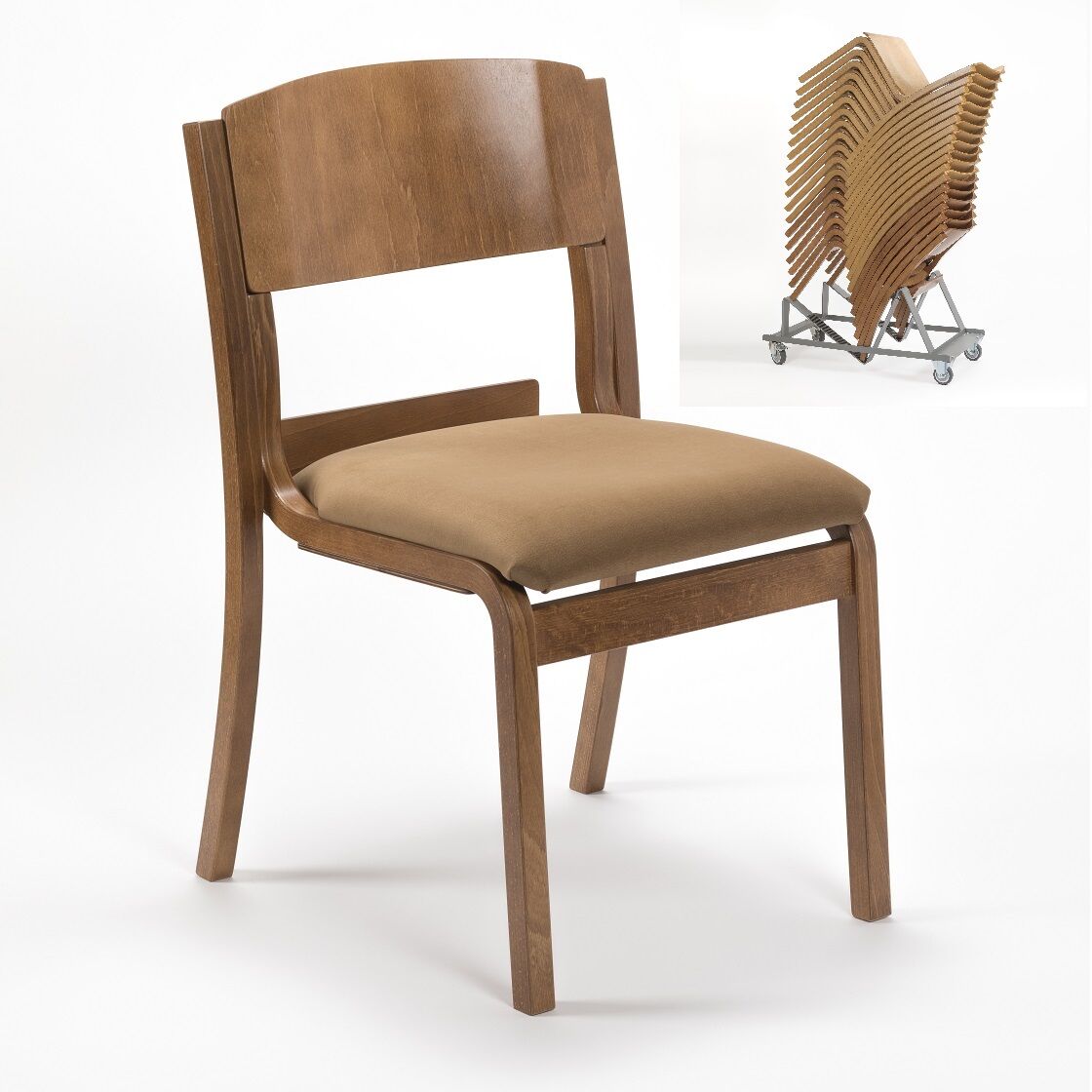 Lightweight Wooden High Stacking Chair | All By Material | LAMSH Lightweight Wooden High Stacking Chair | All By Material | LAMSH