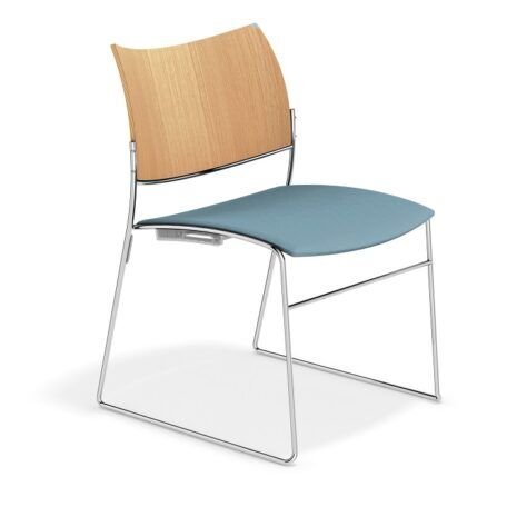 Canterbury Curvy Skid Base Stacking Contemporary Cathedral Chair | All By Function | CSBS