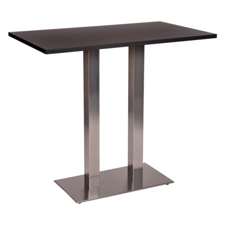 NEVADA Brushed Steel Twin Pedestal Base Poseur Table with Rectangular MFC Top | All Tables & Lecterns | CT5-P