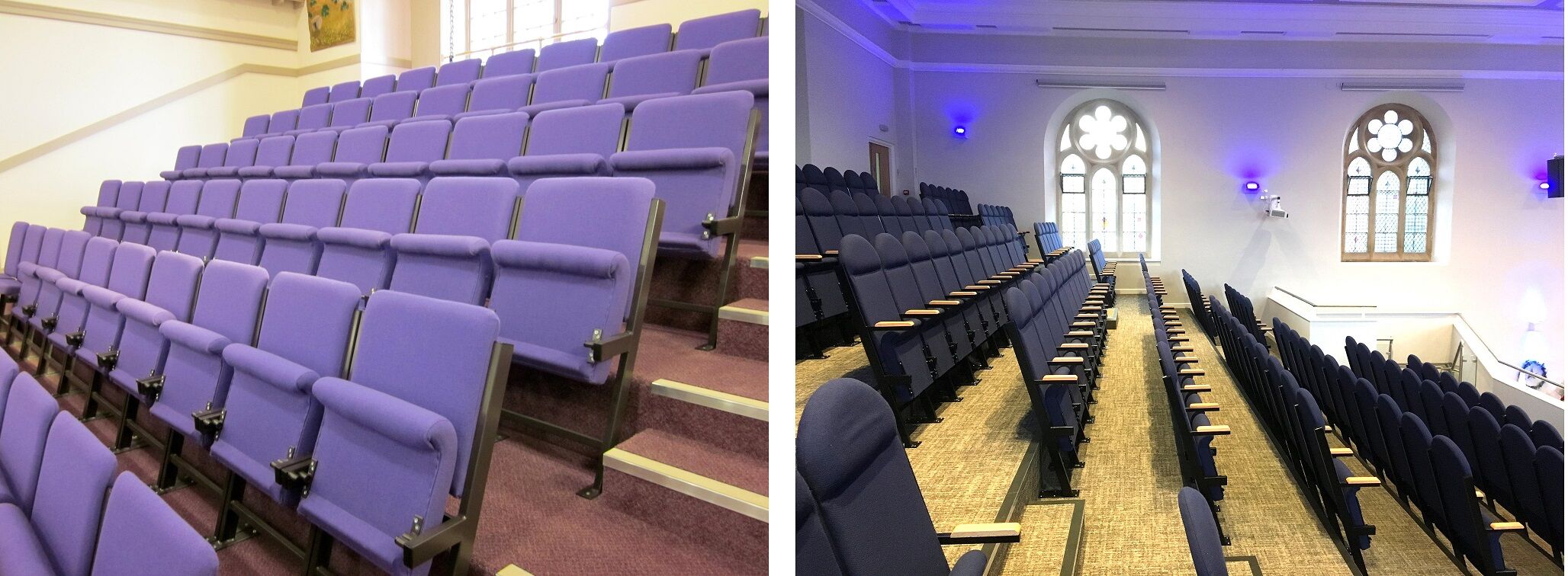 Tip-up seats, auditorium seating, fold down seats, theatre seats, fixed chairs