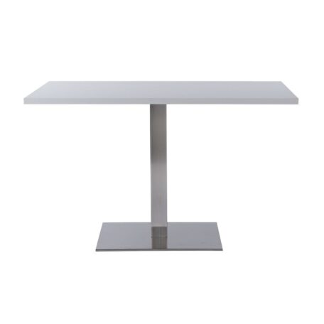 NEVADA Brushed Steel Single Pedestal Base Cafe/Dining Table with Rectangular MFC Top | All Crematoria Extras | CT3R-D